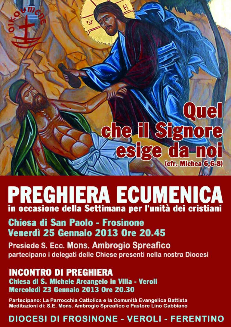 Manifesto preghiera ecumenica 2013