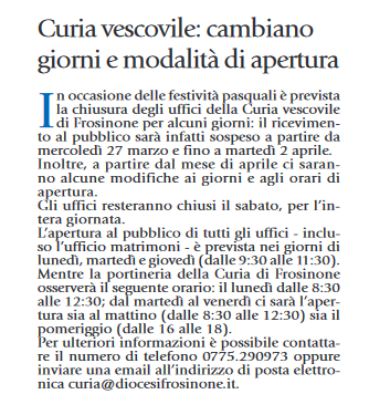 Uffici Curia 2024 Uffici Curia 2024