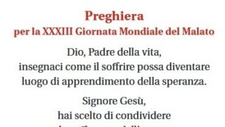 Giornata malato 2025 preghiera